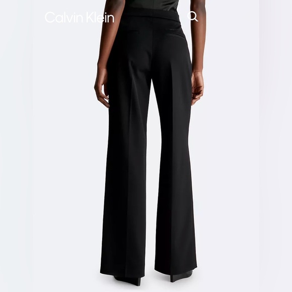 Calvin Klein Tux Satin Pants NWT; size 32; super high rise waist. - Picture 3 of 5